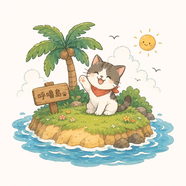 呼嚕島貓咪插畫