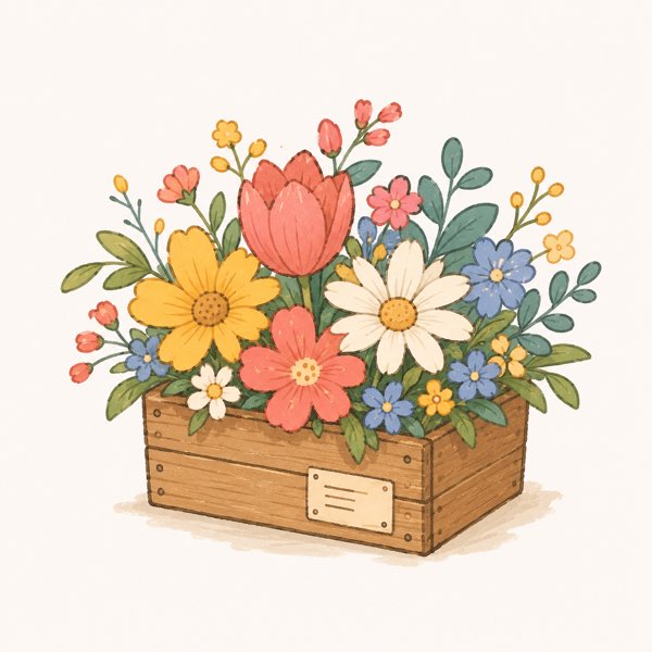 花盒空間插畫